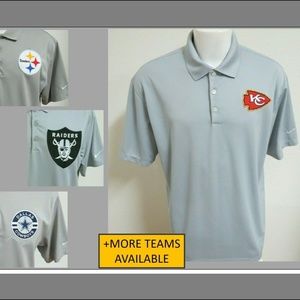 Sz L-XL Gray Nike Dri-Fit Men's db #16K Polo Shirt